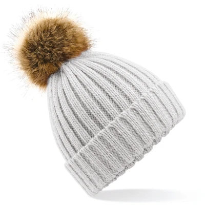 Afbeelding van Beechfield pom beanie B412 Light Grey