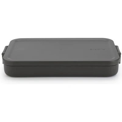 Afbeelding van Make and Take Lunchbox plat kunststof Dark Grey Brabantia