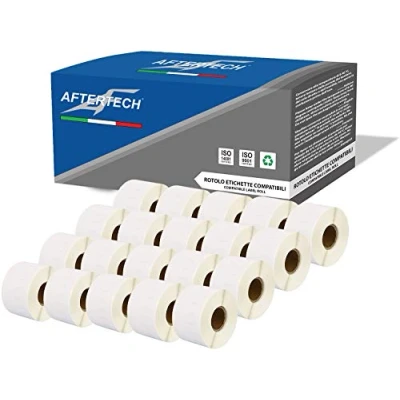 Afbeelding van Aftertech 20 x 99018 38 190 mm compatibele labelrollen (110 etiketten/rol = 2200 totaal) voor Dymo LabelWriter S0722470 20x99018