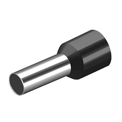 Afbeelding van Heschen Cord End terminal E10 12 AWG 8/10 mm², koperdraad krimpconnector, vinyl geïsoleerd, zwart, 100 stuks