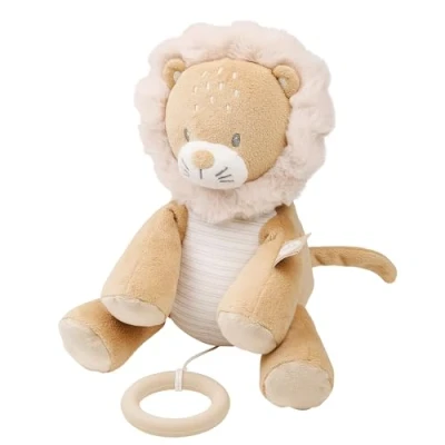 Afbeelding van Nattou FLO, ERNEST &amp; OLI Muziek Knuffel Leeuw 24 cm Bruin