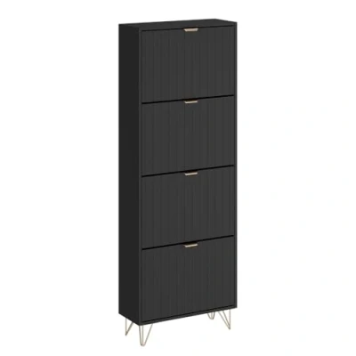 Afbeelding van Vicco Helge Schoenenkast 60 x 166.7 cm 4 compartimenten Zwart