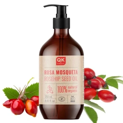 Afbeelding van Veganistische rozenbottelolie, 100% puur biologisch, 250 ml, voor littekens en striae, anti rimpel, aging, koudgeperst