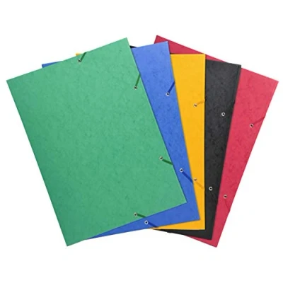 Afbeelding van Exacompta 59500E verpakking (met 10 verzamelmappen, elastiek, 3 kleppen, Manila karton 600 gm², voor DIN A3, 29,7 x 42 cm) stuks op kleur gesorteerd