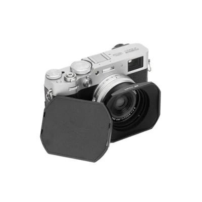 Afbeelding van JJC Vierkante metalen zonneklep voor Fujifilm X100VI X100V X100F X100T X100S X70 camera zwart met schuifkap en 49 mm adapterset