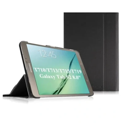 Afbeelding van Fintie Ultradunne beschermhoes voor Samsung Galaxy Tab S2 8.0 T710/T715/T719 (8 inch) tablet met automatische slaap/waakfunctie, zwart