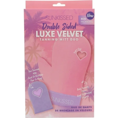Afbeelding van Sunkissed Double Sided Luxe Velvet Tanning Mitt Duo Face &amp; Body