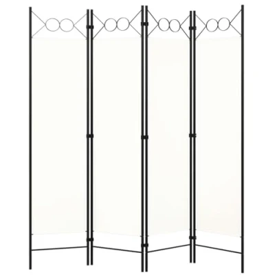 Image de vidaXL Cloison de séparation 4 panneaux blanc 160x180 cm320706