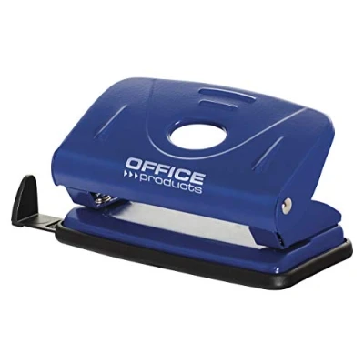 Afbeelding van Kantoorartikelen 18052111 01 Perforator tot 12 vellen/mechaniek en metalen behuizing/kunststof arm (ABS) /kleur: blauw/antislip kunststof beschermdop voor de bodem