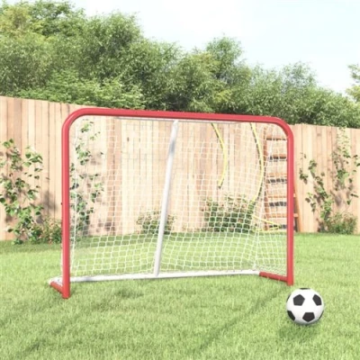Image de vidaXL But de hockey avec filet rouge et blanc 153x60x118 cm 93741