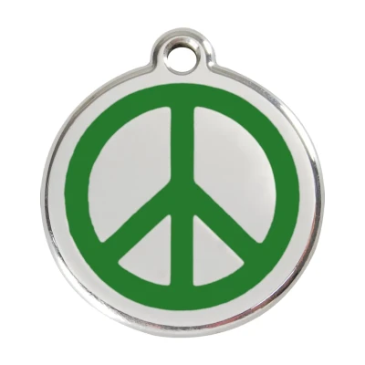 Afbeelding van Peace Green roestvrijstalen hondenpenning large/groot dia. 3,8 cm RedDingo