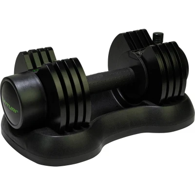 Afbeelding van Tunturi Verstelbare Dumbel Selector dumbbell Halter Verstelbaar van 2,5kg tot 12,5kg Incl. gratis fitness app