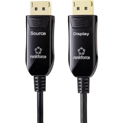 Afbeelding van Renkforce Glasvezel / DisplayPort Aansluitkabel stekker, stekker 50.00 m Zwart UHD 8K @ 60 Hz, 4K 120 Hz RF 4598012