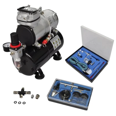 Afbeelding van Airbrush Compressorset met 2 pistolen