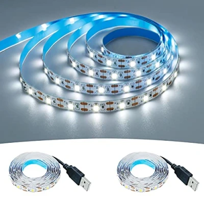 Afbeelding van GOMING SMD2835 USB ledstrip, koudwit, 6000 K, 5 V, IP20, niet waterdicht, 4 m (2 stuks x 2 m)