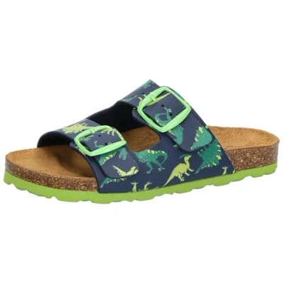 Afbeelding van LICO Bioline Universe DINO Unisex Muiltjes voor kinderen, Maat: 35, Navy/green/blue Hoogwaardig imitatieleer