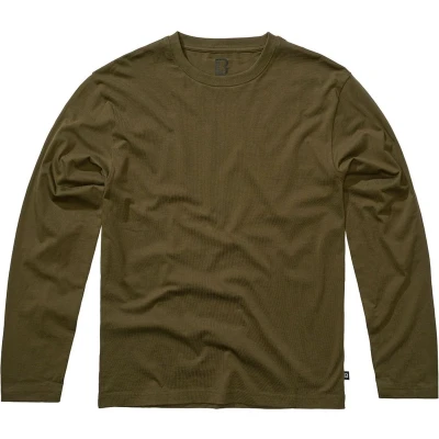 Afbeelding van Brandit Premium Shirt met lange mouwen olijf M Katoen Basics