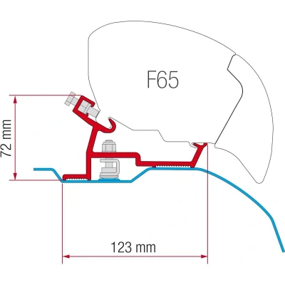 Afbeelding van Fiamma F80F65 Ducato Jumper Boxer H2 L4 Na 062006 Vanaf 400 Cm Montageadapter Kleurloos Luifels Accessoires