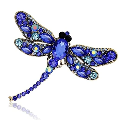 Afbeelding van Dier Broche, Libelle Diervorm Kristal Broches, Strass Broches voor Verjaardagscadeau Vrouwen Meisjes Bruiloft Feest Benodigdheden Kerstmis, Stof Metaal