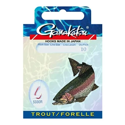Afbeelding van Gamakatsu Onderlijnen Forel 5330R 60cm (10 pcs) Maat : haak 6 0.18mm