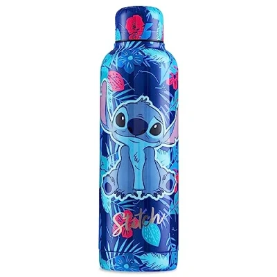 Afbeelding van Disney Stitch geïsoleerde waterfles, 515 ml, herbruikbaar, BPA vrij, roestvrij staal, waterdicht, warm, koud, voor sport, fitnessstudio, reizen, accessoires officieel, Blauwe Stitch, Modern