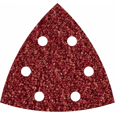 Afbeelding van Wolfcraft 1851000 Deltaschuurpapier Met klittenband, Geperforeerd Korrelgrootte 60 Hoekmaat 95 mm 5 stuk(s)