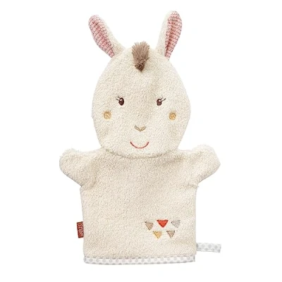 Afbeelding van Fehn Lama washandje met diermotief voor vrolijk badplezier, badspeelgoed een bad, in de badkuip, zachte badstof handdoek baby&#039;s en kinderen vanaf 0 maanden