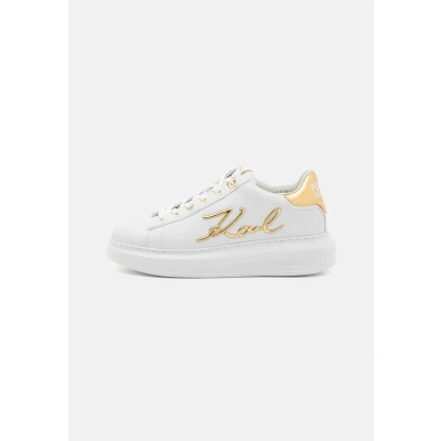 Afbeelding van KARL Lagerfeld Kapri Signia LACE Sneakers laag, Dames, Maat: 37, White/gold Leer