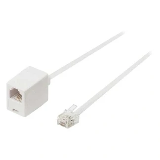 Afbeelding van Telefoon verlengkabel RJ11 5 meter (Wit)