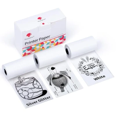 Afbeelding van Phomemo papier M02/M02Pro/M02S/M03/M03AS/M04S/M04AS transparant wit met zelfklevend papier, 53 mm x 3,5 m