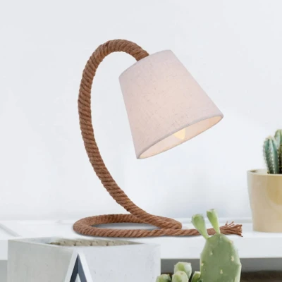 Afbeelding van Tafellamp Rope met stoffen kap en natuurlijk touw