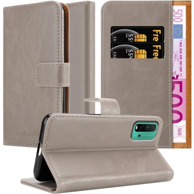 Afbeelding van Cadorabo Hoesje geschikt voor Xiaomi RedMi 9T / POCO M3 in CAPPUCCINO BRUIN Beschermhoes met magnetische sluiting, standfunctie en kaartvakje Book Case Cover Etui