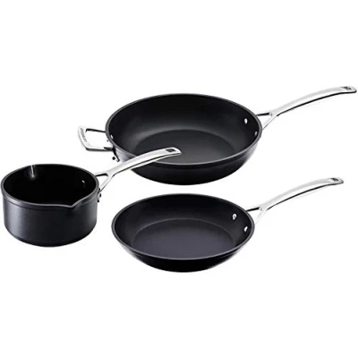 Afbeelding van Le Creuset 3 delige set van gesmeed aluminium, 16, 24 en 26 cm, antraciet/zilver, 51804000010002