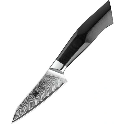 Afbeelding van Damascus Schilmes (67 lagen) Xinzuo B32 Luxe &amp; Professioneel Vlijmscherp staal Schilmesje met lemmet van 9 cm G10 handvat klinknagel mozaïek