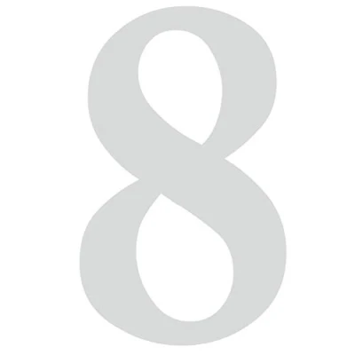 Afbeelding van Sticker nummer 8 zilver, hoogte 10 cm, zelfklevend huisnummer I cijfer om op te plakken voor buiten, brievenbus, deur, weerbestendig, KFZ_479_8