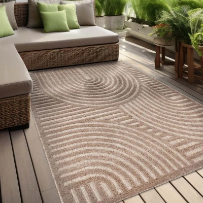 Afbeelding van Binnen &amp; Buitenkleed Reza Beige 120x160 Cm