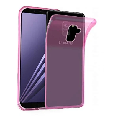 Afbeelding van Cadorabo Hoesje geschikt voor Samsung Galaxy A8 2018 in TRANSPARANT ROZE Beschermhoes gemaakt van flexibel TPU Silicone Case Cover