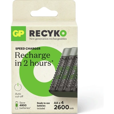 Afbeelding van GP ReCyko Batterijlader Snellader (USB) M451 4 slot incl. x AA 2600 mAh Oplaadbare batterijen Batterij oplader