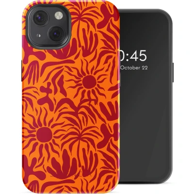 Afbeelding van Selencia Hoesje geschikt voor iPhone 13 Vivid Backcover MagSafe Tropical Vibes Apricot