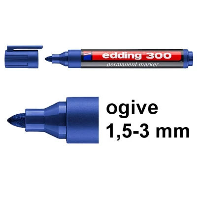 Image de edding marqueur permanent 300, pointe ogive, bleu