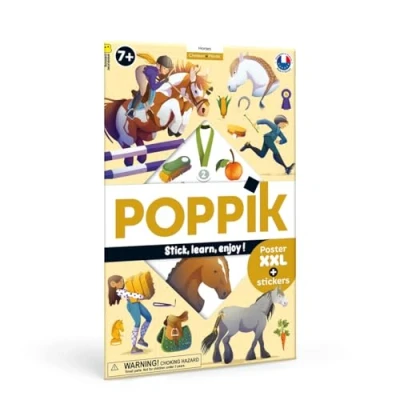 Afbeelding van Poppik, Stickers, Sticker leerposter paarden