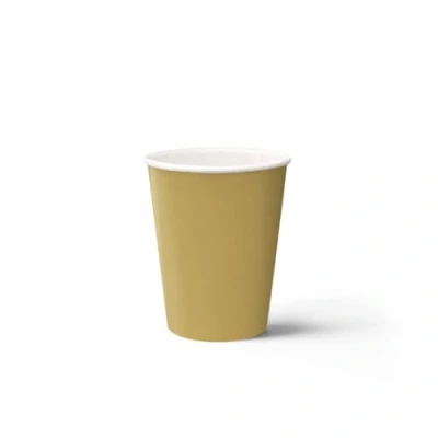 Afbeelding van PAW Wegwerp papieren bekers (250 ml), 8 stuks, ideaal voor bruiloft, kinderfeest, verjaardag, vieringen, druk op waterbasis, goud monochroom