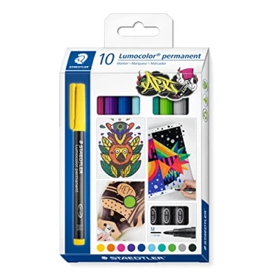 Afbeelding van STAEDTLER Lumocolor permanent pen M 317 etui met 10 kleuren