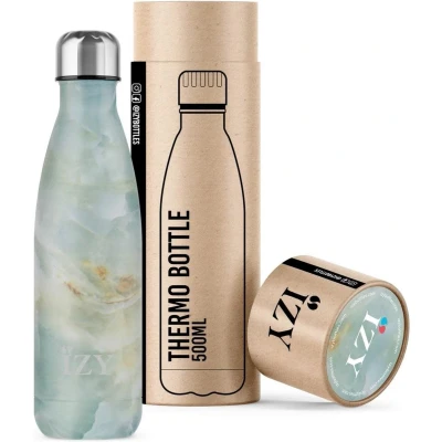 Afbeelding van Izy Bottles thermosfles Marble Green 500 ML