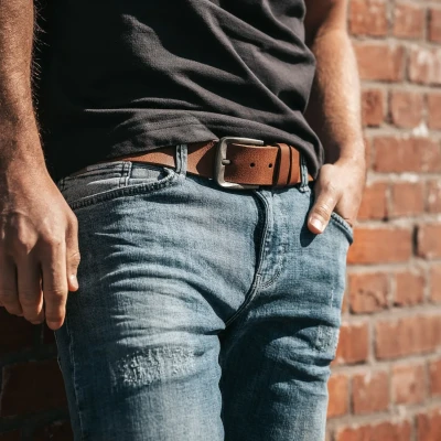 Afbeelding van The Chesterfield Brand Leren Riem Cognac Copper