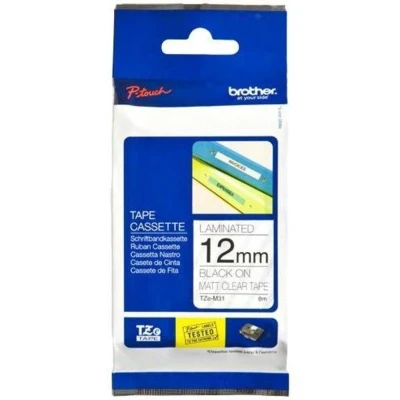 Afbeelding van Brother TZe M31 Tape Zwart op transparant (12 mm)