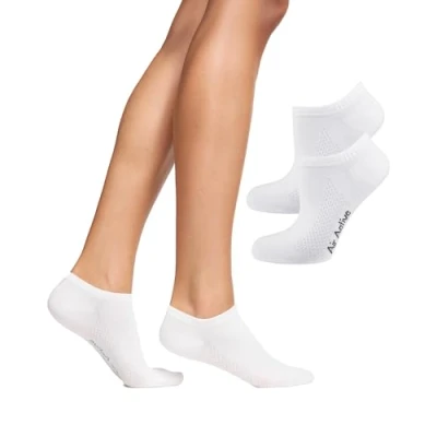 Afbeelding van Nur Die Bambus Sneakersokken voor dames, 2 stuks, klein, zichtbaar, bamboe, zachte sneakers Wit, 39 42