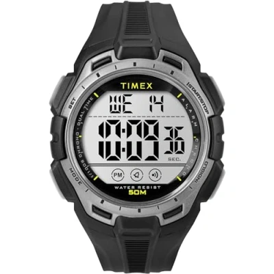 Afbeelding van Timex TW5M636009J Herenhorloge, digitaal kwarts, armband van kunsthars, zwart, zwart.