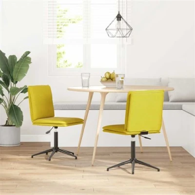Image de vidaXL Chaises à manger lot de 2 Jaune Velours3315374