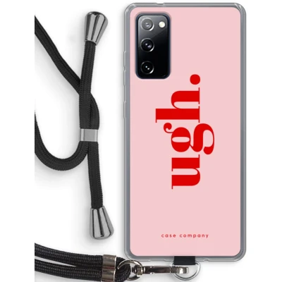 Afbeelding van Case Company® hoesje met Koord geschikt voor Samsung Galaxy S20 FE / 5G Ugh Telefoonhoesje Zwart Bescherming aan alle Kanten en Over de Schermrand